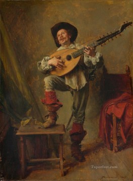  meissonier - Soldado tocando la tiorba Ernest Meissonier Académico